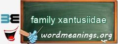 WordMeaning blackboard for family xantusiidae